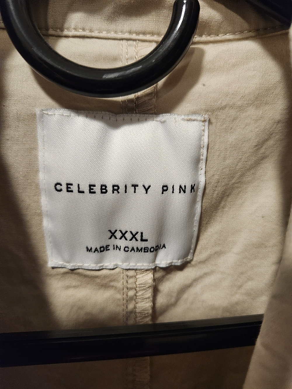 Celebrity Pink Beige Casual Romper with Button Front - Picture 2 of 3
